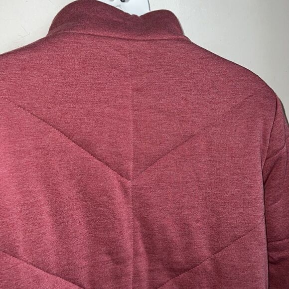 THREE DOTS Heather Tibetan Red Quilted Step Hem Knit Jacket-S - Picture 6 of 10